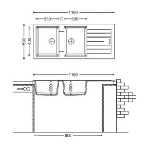 CHẬU RỬA CHÉN CARYSIL TOE1-D200 - 1 CARYSIL TOE1-D200