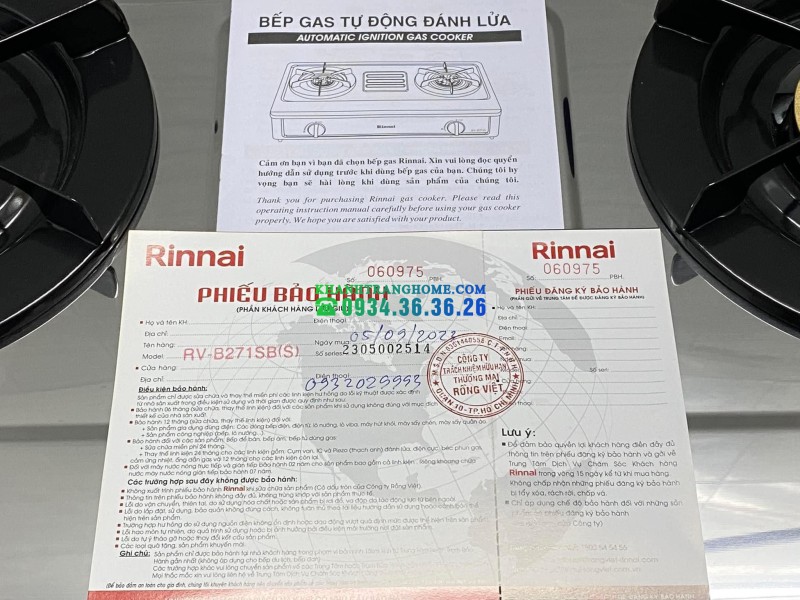BẾP GAS DƯƠNG RINNAI RV-B271SB(S) MẶT INOX - 6