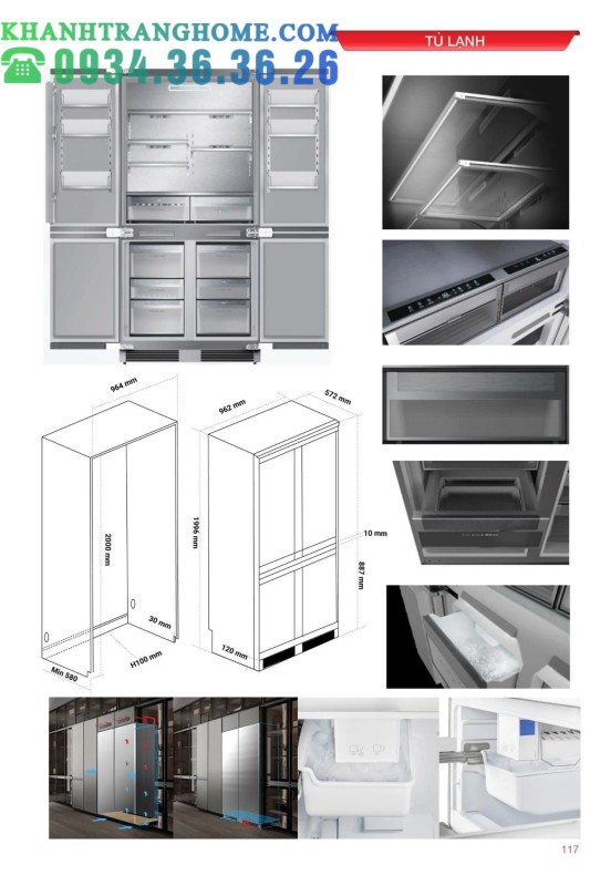 Tủ lạnh âm toàn phần Kaff KF BI540W Luxury - 81