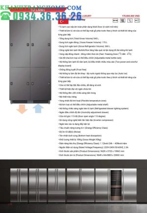 TỦ LẠNH ÂM TOÀN PHẦN KAFF KF BI555W LUXURY - 22 TỦ LẠNH ÂM TOÀN PHẦN KAFF KF BI555W LUXURY - 21