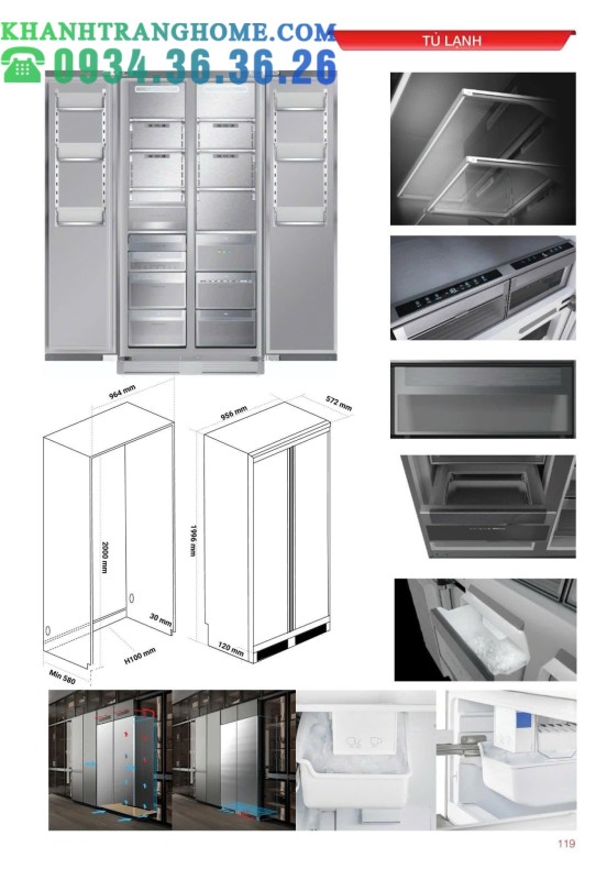 TỦ LẠNH ÂM TOÀN PHẦN KAFF KF BI555W LUXURY - 67