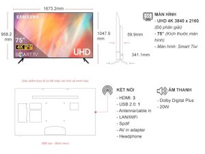 Smart Tivi Samsung 4K 75 inch UA75AU7700KXXV - 12 Smart Tivi Samsung 4K 75 inch UA75AU7700KXXV - 11
