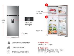 Tủ lạnh LG Inverter 374 lít GN-D372PS - 9