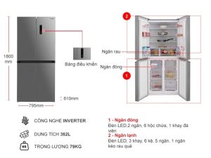 Tủ Lạnh Sharp Inverter 362 Lít SJ-FX420V-SL - 9 Tủ Lạnh Sharp Inverter 362 Lít SJ-FX420V-SL - 8