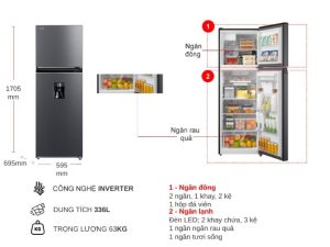 Tủ lạnh Toshiba Inverter 336 lít GR-RT435WEA-PMV(06)-MG - 13