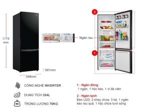 Tủ lạnh Aqua Inverter 324 lít AQR-B390MA(FB) - 11