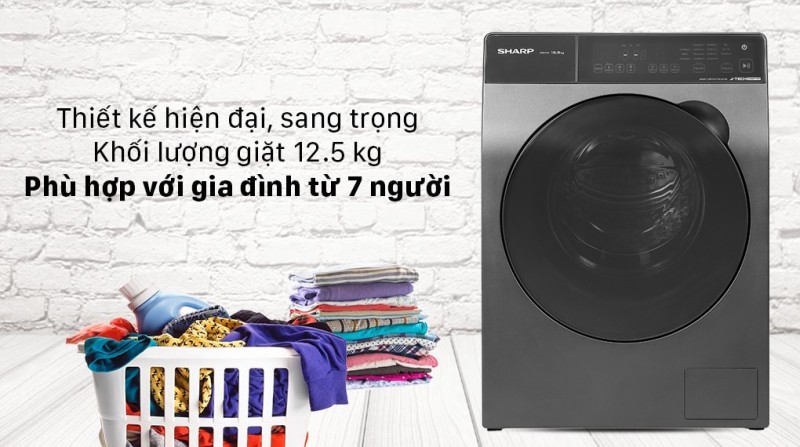 Máy giặt Sharp Inverter 12.5 Kg ES-FK1252PV-S - 8