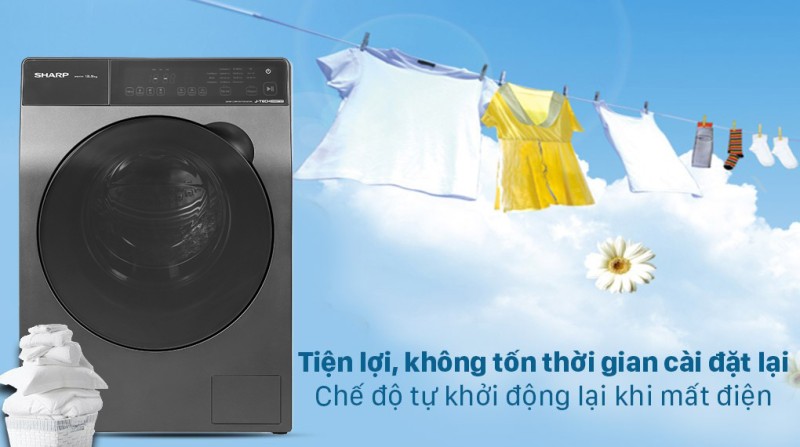 Máy giặt Sharp Inverter 12.5 Kg ES-FK1252PV-S - 7