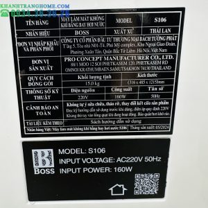Quạt điều hòa Boss S106 - 28 lít - 160W - 82 Quạt điều hòa Boss S106 - 28 lít - 160W - 81