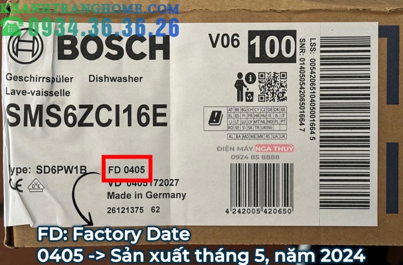 Máy Rửa Bát Bosch SMS6ZCI16E Series 6 Zeolith Nhập Khẩu Nguyên Chiếc Đức - 260 Máy Rửa Bát Bosch SMS6ZCI16E Series 6 Zeolith Nhập Khẩu Nguyên Chiếc Đức - 259