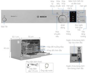 Máy rửa bát mini để bàn Bosch SKS62E38EU Serie 4 6 bộ - 19 Máy rửa bát mini để bàn Bosch SKS62E38EU Serie 4 6 bộ - 18