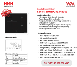 BẾP TỪ BOSCH SERIE 4 PUJ63KBB5E 3 VÙNG NẤU 4600W - 9