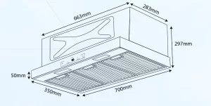 MÁY HÚT MÙI ÂM TỦ KOCHER TUBO SERIES X MODEL X350N - 14