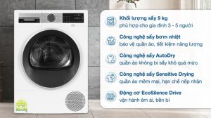 Máy sấy bơm nhiệt Bosch WQG24570SG 9 kg - 16